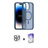 MARSİLYAN™- iPhone 16 Pro Max Kılıf Siluet Minimal Prime - Siyah Bilvis 5in1 3D Magic Cam Ekran Koruyucu + Pers Alüminyum Kamera Lens - GI