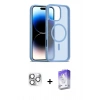 MARSİLYAN™- iPhone 16 Pro Max Kılıf Siluet Minimal Prime - Siyah Bilvis 5in1 3D Magic Cam Ekran Koruyucu + Pers Alüminyum Kamera Lens - GS