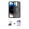 MARSİLYAN™- iPhone 16 Pro Max Kılıf Siluet Minimal Prime - Siyah Bilvis 5in1 3D Magic Cam Ekran Koruyucu + Bilvis Titan Kamera Lens - TMGI
