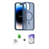 MARSİLYAN™- iPhone 16 Pro Max Kılıf Siluet Minimal Prime - Siyah Bilvis 5in1 3D Magic Cam Ekran Koruyucu + Raze Metal Kamera Lens - BZ