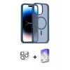 MARSİLYAN™- iPhone 16 Pro Max Kılıf Siluet Minimal Prime - Siyah Bilvis 5in1 3D Magic Cam Ekran Koruyucu + Pers Alüminyum Kamera Lens - GS