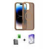 MARSİLYAN™- iPhone 16 Pro Max Kılıf Siluet Minimal Prime - Siyah Bilvis 5in1 3D Magic Cam Ekran Koruyucu + Siyah Raze Metal Kamera Lens