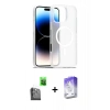 MARSİLYAN™- iPhone 16 Pro Max Kılıf Siluet Minimal Prime - Siyah Bilvis 5in1 3D Magic Cam Ekran Koruyucu + Siyah Raze Metal Kamera Lens