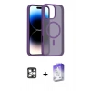 MARSİLYAN™- iPhone 16 Pro Max Kılıf Siluet Minimal Prime - Siyah Bilvis 5in1 3D Magic Cam Ekran Koruyucu + PVD Metal Kamera Lens - GS