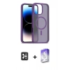 MARSİLYAN™- iPhone 16 Pro Max Kılıf Siluet Minimal Prime - Siyah Bilvis 5in1 3D Magic Cam Ekran Koruyucu + PVD Metal Kamera Lens - SH