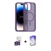 MARSİLYAN™- iPhone 16 Pro Max Kılıf Siluet Minimal Prime - Siyah Bilvis 5in1 3D Magic Cam Ekran Koruyucu + Bilvis Titan Kamera Lens - SH