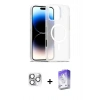 MARSİLYAN™- iPhone 16 Pro Max Kılıf Siluet Minimal Prime - Siyah Bilvis 5in1 3D Magic Cam Ekran Koruyucu + Pers Alüminyum Kamera Lens - GS