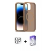 MARSİLYAN™- iPhone 16 Pro Max Kılıf Siluet Minimal Prime - Siyah Bilvis 5in1 3D Magic Cam Ekran Koruyucu + Pers Alüminyum Kamera Lens - GS