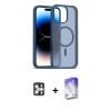 MARSİLYAN™- iPhone 16 Pro Max Kılıf Siluet Minimal Prime - Siyah Bilvis 5in1 3D Magic Cam Ekran Koruyucu + PVD Metal Kamera Lens - GS
