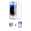 MARSİLYAN™- iPhone 16 Pro Max Kılıf Siluet Minimal Prime - Siyah Bilvis 5in1 3D Magic Cam Ekran Koruyucu + Pers Alüminyum Kamera Lens - GI