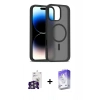 MARSİLYAN™- iPhone 16 Pro Max Kılıf Siluet Minimal Prime - Siyah Bilvis 5in1 3D Magic Cam Ekran Koruyucu + Bilvis Titan Kamera Lens - GS