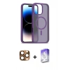 MARSİLYAN™- iPhone 16 Pro Max Kılıf Siluet Minimal Prime - Siyah Bilvis 5in1 3D Magic Cam Ekran Koruyucu + Çöl Titanyum Pers Alüminyum Kamera Lens