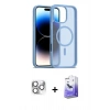 MARSİLYAN™- iPhone 16 Pro Max Kılıf Siluet Minimal Prime - Siyah Bilvis 5in1 5D Magic Hayalet Cam Ekran Koruyucu + Pers Alüminyum Kamera Lens - GS