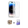 MARSİLYAN™- iPhone 16 Pro Max Kılıf Siluet Minimal Prime - Siyah Bilvis 5in1 5D Magic Hayalet Cam Ekran Koruyucu + Pers Alüminyum Kamera Lens - CLTM