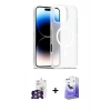 MARSİLYAN™- iPhone 16 Pro Max Kılıf Siluet Minimal Prime - Siyah Bilvis 5in1 5D Magic Hayalet Cam Ekran Koruyucu + Bilvis Titan Kamera Lens - GS