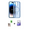 MARSİLYAN™- iPhone 16 Pro Max Kılıf Siluet Minimal Prime - Siyah Bilvis 5in1 5D Magic Hayalet Cam Ekran Koruyucu + Raze Metal Kamera Lens - NLGY