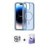 MARSİLYAN™- iPhone 16 Pro Max Kılıf Siluet Minimal Prime - Siyah Bilvis 5in1 5D Magic Hayalet Cam Ekran Koruyucu + Pers Alüminyum Kamera Lens - GI