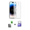 MARSİLYAN™- iPhone 16 Pro Max Kılıf Siluet Minimal Prime - Siyah Bilvis 5in1 5D Magic Hayalet Cam Ekran Koruyucu + Siyah Raze Metal Kamera Lens