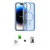 MARSİLYAN™- iPhone 16 Pro Max Kılıf Siluet Minimal Prime - Siyah Bilvis Hayalet Cam Ekran Koruyucu + Beyaz Raze Metal Kamera Lens