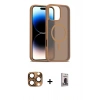 MARSİLYAN™- iPhone 16 Pro Max Kılıf Siluet Minimal Prime - Siyah Bilvis Hayalet Cam Ekran Koruyucu + Çöl Titanyum Pers Alüminyum Kamera Lens