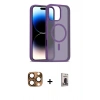 MARSİLYAN™- iPhone 16 Pro Max Kılıf Siluet Minimal Prime - Siyah Bilvis Hayalet Cam Ekran Koruyucu + Çöl Titanyum Pers Alüminyum Kamera Lens