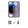 MARSİLYAN™- iPhone 16 Pro Max Kılıf Siluet Minimal Prime - Siyah Bilvis Hayalet Cam Ekran Koruyucu + PVD Metal Kamera Lens - GD