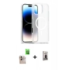 MARSİLYAN™- iPhone 16 Pro Max Kılıf Siluet Minimal Prime - Siyah Bilvis Hayalet Cam Ekran Koruyucu + Raze Metal Kamera Lens - NLGY