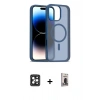 MARSİLYAN™- iPhone 16 Pro Max Kılıf Siluet Minimal Prime - Siyah Bilvis Hayalet Cam Ekran Koruyucu + PVD Metal Kamera Lens - SH