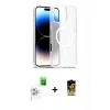 MARSİLYAN™- iPhone 16 Pro Max Kılıf Siluet Minimal Prime - Siyah Buffer Cam Ekran Koruyucu + Beyaz Raze Metal Kamera Lens