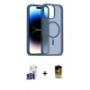 MARSİLYAN™- iPhone 16 Pro Max Kılıf Siluet Minimal Prime - Siyah Buffer Cam Ekran Koruyucu + Bilvis Titan Kamera Lens - TMGI