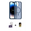 MARSİLYAN™- iPhone 16 Pro Max Kılıf Siluet Minimal Prime - Siyah Buffer Cam Ekran Koruyucu + Gümüş Bilvis Titan Kamera Lens