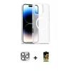 MARSİLYAN™- iPhone 16 Pro Max Kılıf Siluet Minimal Prime - Siyah Buffer Cam Ekran Koruyucu + Pers Alüminyum Kamera Lens - GI