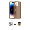 MARSİLYAN™- iPhone 16 Pro Max Kılıf Siluet Minimal Prime - Siyah Buffer Cam Ekran Koruyucu + Pers Alüminyum Kamera Lens - GI