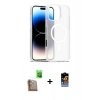 MARSİLYAN™- iPhone 16 Pro Max Kılıf Siluet Minimal Prime - Siyah Buffer Hayalet Cam Ekran Koruyucu + Çöl Titanyum Raze Metal Kamera Lens
