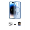 MARSİLYAN™- iPhone 16 Pro Max Kılıf Siluet Minimal Prime - Siyah Buffer Hayalet Cam Ekran Koruyucu + Pers Alüminyum Kamera Lens - GS