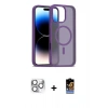 MARSİLYAN™- iPhone 16 Pro Max Kılıf Siluet Minimal Prime - Siyah Buffer Hayalet Cam Ekran Koruyucu + Pers Alüminyum Kamera Lens - GS