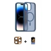 MARSİLYAN™- iPhone 16 Pro Max Kılıf Siluet Minimal Prime - Siyah Buffer Hayalet Cam Ekran Koruyucu + Pers Alüminyum Kamera Lens - CLTM