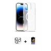 MARSİLYAN™- iPhone 16 Pro Max Kılıf Siluet Minimal Prime - Siyah Buffer Hayalet Cam Ekran Koruyucu + Pers Alüminyum Kamera Lens - GS