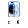MARSİLYAN™- iPhone 16 Pro Max Kılıf Siluet Minimal Prime - Siyah Buffer Hayalet Cam Ekran Koruyucu + PVD Metal Kamera Lens - GS