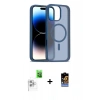 MARSİLYAN™- iPhone 16 Pro Max Kılıf Siluet Minimal Prime - Siyah Buffer Hayalet Cam Ekran Koruyucu + Raze Metal Kamera Lens - BZ