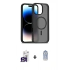 MARSİLYAN™- iPhone 16 Pro Max Kılıf Siluet Minimal Prime - Siyah Joko Magic 5D Cam + Bilvis Titan Kamera Lens - TMGI
