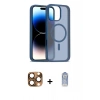 MARSİLYAN™- iPhone 16 Pro Max Kılıf Siluet Minimal Prime - Siyah Joko Magic 5D Cam + Çöl Titanyum Pers Alüminyum Kamera Lens