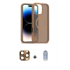 MARSİLYAN™- iPhone 16 Pro Max Kılıf Siluet Minimal Prime - Siyah Joko Magic 5D Cam + Çöl Titanyum Pers Alüminyum Kamera Lens