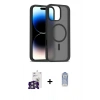 MARSİLYAN™- iPhone 16 Pro Max Kılıf Siluet Minimal Prime - Siyah Joko Magic 5D Cam + Bilvis Titan Kamera Lens - GS