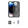 MARSİLYAN™- iPhone 16 Pro Max Kılıf Siluet Minimal Prime - Siyah Joko Magic 5D Cam + PVD Metal Kamera Lens - SH