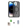MARSİLYAN™- iPhone 16 Pro Max Kılıf Siluet Minimal Prime - Siyah Joko Magic 5D Cam + Raze Metal Kamera Lens - NLGY