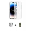 MARSİLYAN™- iPhone 16 Pro Max Kılıf Siluet Minimal Prime - Siyah Joko Magic 5D Hayalet Cam + Pers Alüminyum Kamera Lens - GS