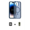 MARSİLYAN™- iPhone 16 Pro Max Kılıf Siluet Minimal Prime - Siyah Joko Magic 5D Hayalet Cam + PVD Metal Kamera Lens - SH
