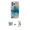 MARSİLYAN™- iPhone 16 Pro Max Kılıf Ufuk Doku Prime - Şeffaf Pasifik Cam Ekran Koruyucu + Pers Alüminyum Kamera Lens - GI