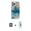 MARSİLYAN™- iPhone 16 Pro Max Kılıf Ufuk Doku Prime - Şeffaf Pasifik Cam Ekran Koruyucu + PVD Metal Kamera Lens - SH